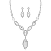 MARQUISE CRYSTAL STATEMENT NECKLACE SET