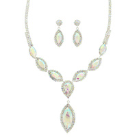 MARQUISE CRYSTAL STATEMENT NECKLACE SET