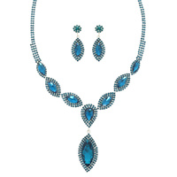 MARQUISE CRYSTAL STATEMENT NECKLACE SET