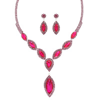 MARQUISE CRYSTAL STATEMENT NECKLACE SET