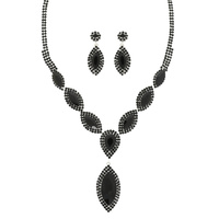 MARQUISE CRYSTAL STATEMENT NECKLACE SET