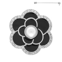 FASHIONISTA JEWELED EPOXY FLOWER BROOCH PIN