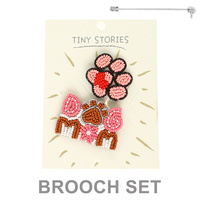 2PC DOG MOM THEME ASSORTED BROOCH PIN SET