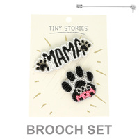 2PC DOG MOM THEME ASSORTED BROOCH PIN SET