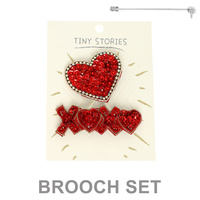 2PC VALENTINES THEME ASSORTED BROOCH PIN SET