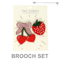 2PC FRUIT THEME ASSORTED BROOCH PIN SET