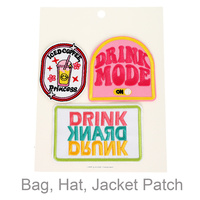 3PC DRINK THEMED ASSORTED PATCH SET