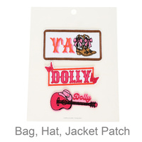 3PC DOLLY WESTERN THEMED ASSORTED PATCH SET