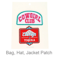 2PC COWGIRL COWBOY THEMED ASSORTED PATCH SET