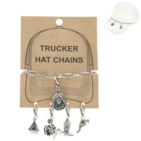 WESTERN THEMED TURQUOISE CHARM TRUCKER HAT CHAIN