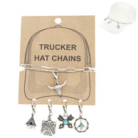 WESTERN THEMED TURQUOISE CHARM TRUCKER HAT CHAIN