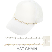 2PC CLOVER THEME CRYSTAL TRUCKER HAT CHAIN