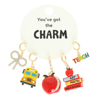 5PC SCHOOL THEME ASSORTED CHARM SET