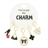 5PC FASHION THEME ASSORTED CHARM SET