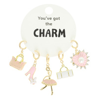 5PC PINK THEME CHARM SET