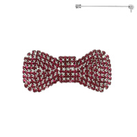 JEWELED BOW TIE BROOCH PIN