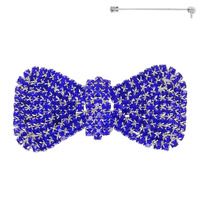 JEWELED BOW TIE BROOCH PIN