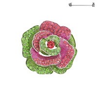 ROSE GEM STONE PIN BROOCHES