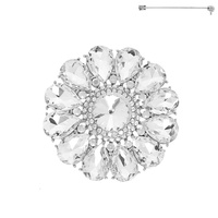 CRYSTAL FLOWER BROOCH PIN