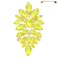 FLORAL GEO SHAPE JEWELED CLUSTER BROOCH PIN