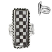 WESTERN CHECKERBOARD STRETCH RING