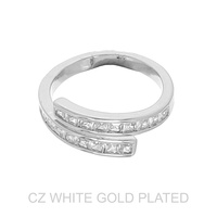 FASHION GOLD PLATED CZ SPIRAL RING