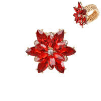 CRYSTAL FLOWER STRETCH RING