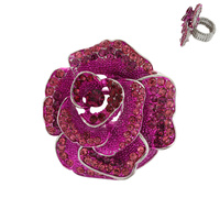 ROSE RHINESTONE STRETCH RING