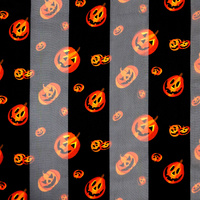 HALLOWEEN JACK O LANTERN PATTERN PRINTED BANDANA NECKERCHIEF HAIR WRAP SQUARE SCARF