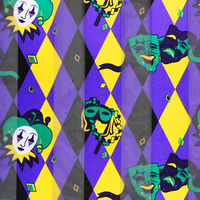 MARDI GRAS THEME SATIN OBLONG SCARF WRAP