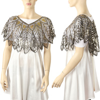 1920S INSPIRED SEQUIN EMBROIDERED PATTERNED SHAWL