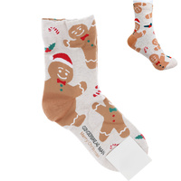 GINGERBREAD MAN/ SNOWMAN/ SANTA CLAUS/ RUDOLPH  -ADULT SIZE MERRY CHRISTMAS STOCKING STUFFER CHRISTMAS THEMED COTTON KNIT NOVELT