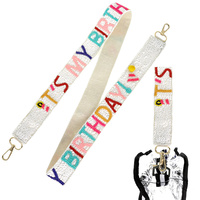 IT'S MY BIRTHDAY EMBROIDERED BAG STRAP