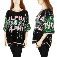 AKA SORORITY SEQUIN JERSEY SHIRT