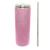 RHINESTONE ENCRUSTED STAINLESS STEEL TUMBLER