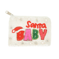 CHRISTMAS SANTA BABY JEWELED COIN BAG