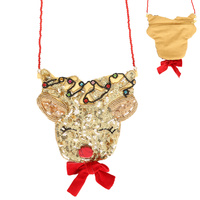 CHRISTMAS REINDEER SEQUINS EMBELLISHED BAG