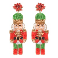 NUTCRACKER CHRISTMAS BEADED DROP EARRINGS