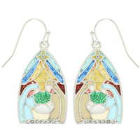 CHRISTMAS NATIVITY THEME EPOXY DANGLE EARRINGS