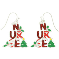 CHRISTMAS NURSE DANGLE EARRINGS