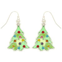 CHRISTMAS TREE STAINED GLASS EPOXY EARRINGS