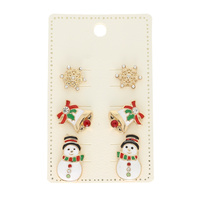 3-PACK CHRISTMAS THEMED EPOXY POST EARRINGS