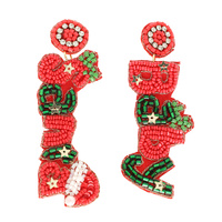 CHRISTMAS SANTA BABY LONG DROP EARRINGS