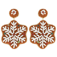 CHRISTMAS JEWELED SNOWFLAKE EARRINGS