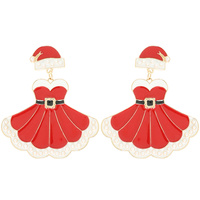 CHRISTMAS SANTA GIRL DRESS POST EARRINGS