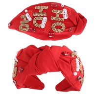 JEWELED HO HO HO BEADED KNOTTED HEADBAND