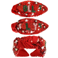 CHRISTMAS HOLLY JOLLY TOP KNOTTED HEADBAND