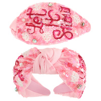 CHRISTMAS "LET IT SNOW" TOP KNOTTED HEADBAND