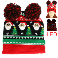 CHRISTMAS THEME LIGHT UP WINTER BEANIE