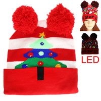 CHRISTMAS THEME LIGHT UP WINTER BEANIE